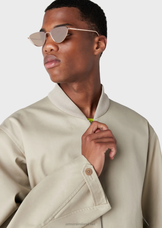 Men 086V1352 Double Gabardine Blouson With Front Panel Armani Beige