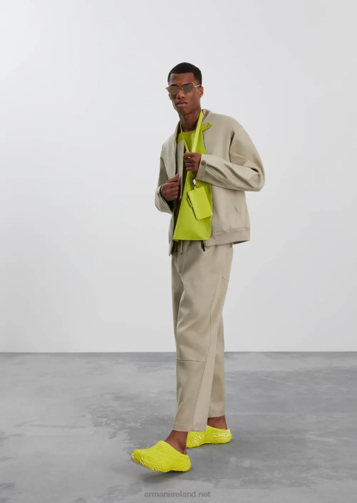 Men 086V1352 Double Gabardine Blouson With Front Panel Armani Beige