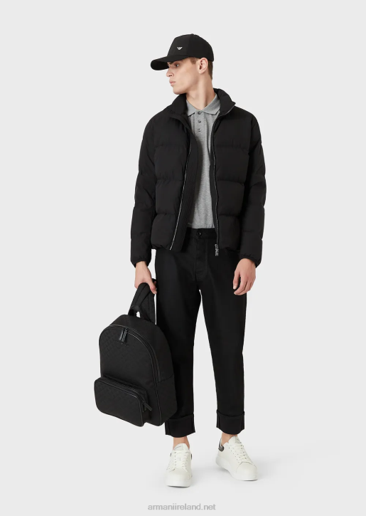 Men 086V1362 Quilted Nylon, Full-Zip Puffer Jacket Armani Black