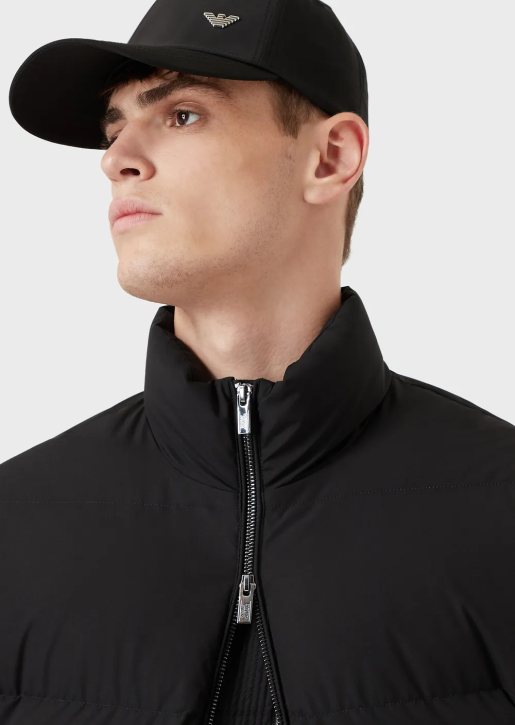 Men 086V1362 Quilted Nylon, Full-Zip Puffer Jacket Armani Black