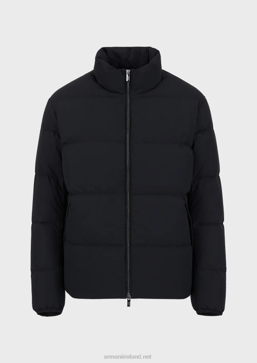 Men 086V1363 Quilted Nylon, Full-Zip Puffer Jacket Armani Navy Blue
