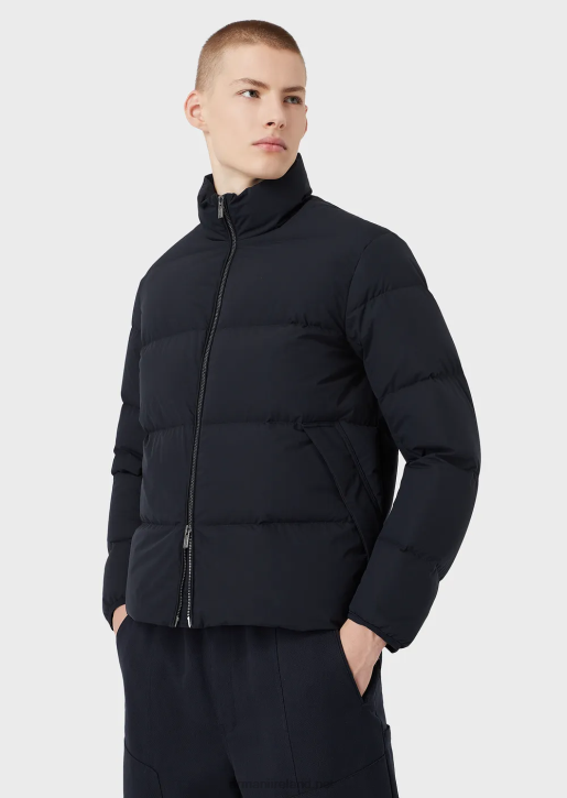 Men 086V1363 Quilted Nylon, Full-Zip Puffer Jacket Armani Navy Blue