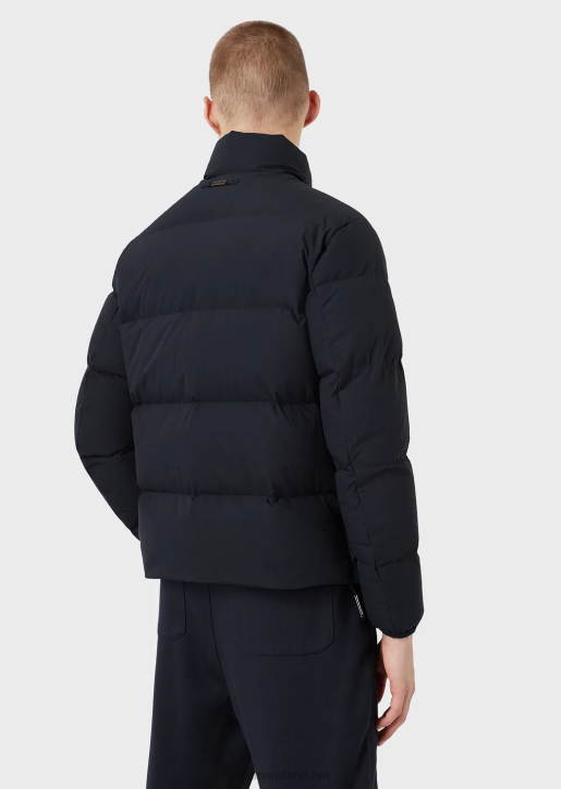 Men 086V1363 Quilted Nylon, Full-Zip Puffer Jacket Armani Navy Blue