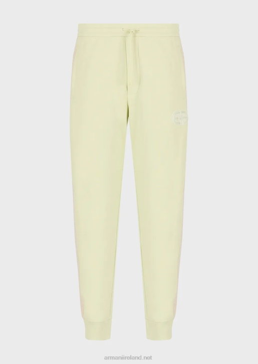 Men 086V1377 Jersey Joggers With Ea Patch And Stripes Armani Light Green