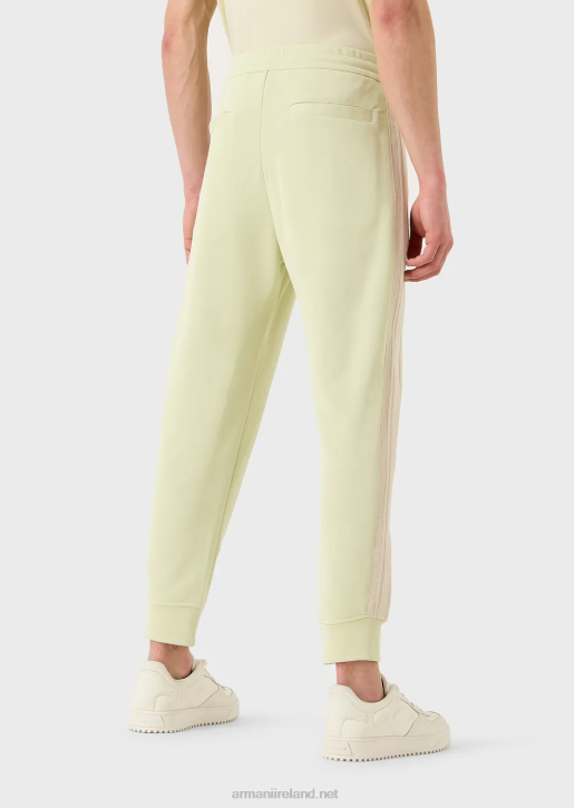 Men 086V1377 Jersey Joggers With Ea Patch And Stripes Armani Light Green