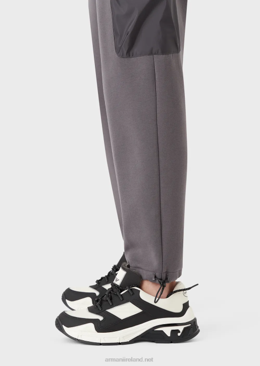 Men 086V1383 Travel Essentials Double-Jersey Joggers Armani Dark Gray