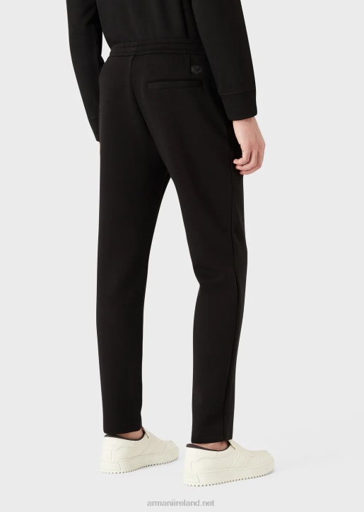 Men 086V1393 Double-Jersey Joggers With Welt Pocket Armani Black