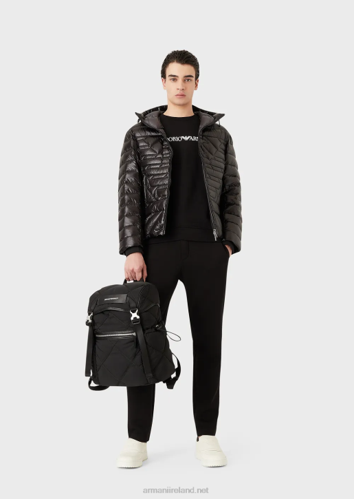 Men 086V1393 Double-Jersey Joggers With Welt Pocket Armani Black