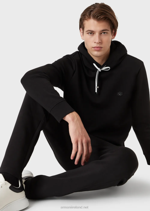 Men 086V1393 Double-Jersey Joggers With Welt Pocket Armani Black