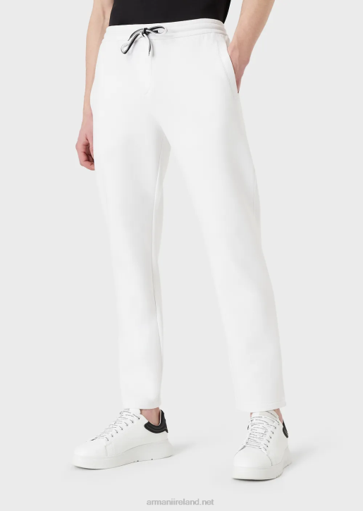 Men 086V1394 Double-Jersey Joggers With Welt Pocket Armani White