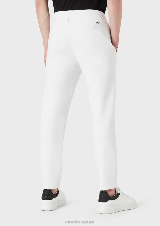 Men 086V1394 Double-Jersey Joggers With Welt Pocket Armani White