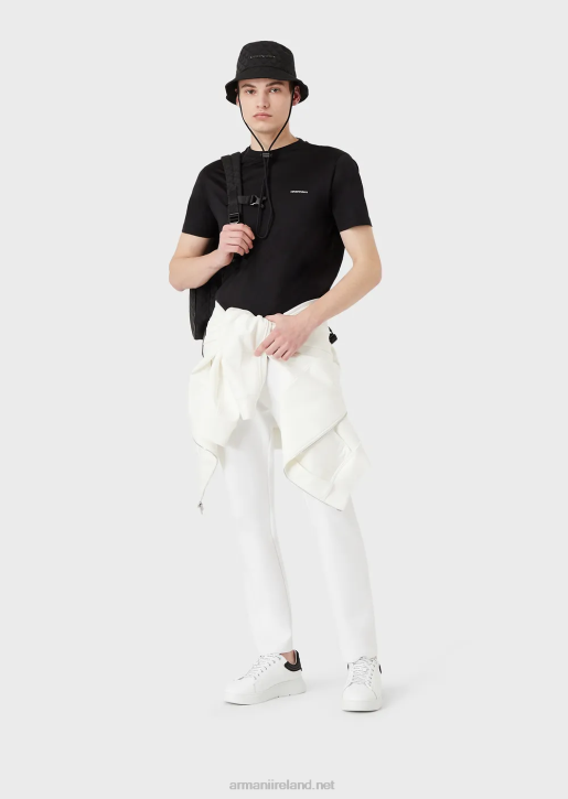 Men 086V1394 Double-Jersey Joggers With Welt Pocket Armani White