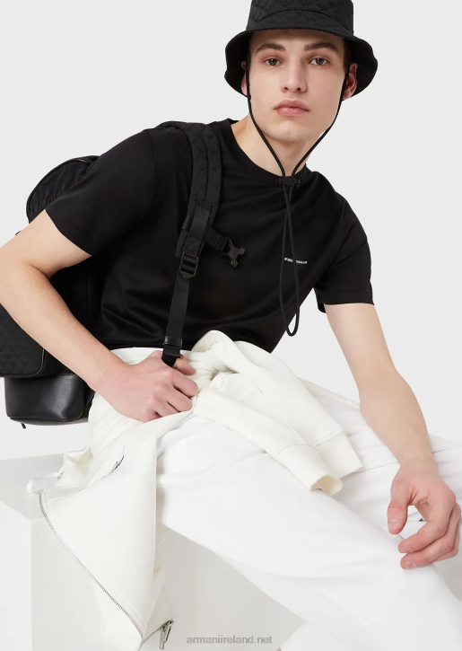 Men 086V1394 Double-Jersey Joggers With Welt Pocket Armani White