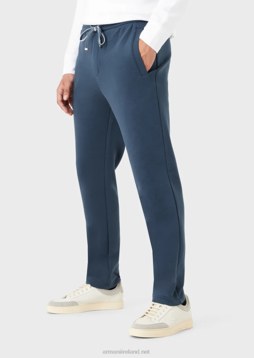 Men 086V1395 Double-Jersey Joggers With Welt Pocket Armani Midnight Blue