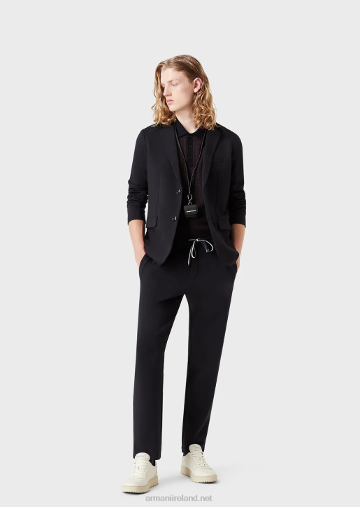 Men 086V1396 Double-Jersey Joggers With Welt Pocket Armani Navy Blue