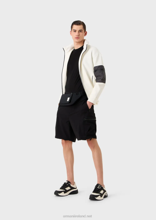 Men 086V1403 Travel Essentials Water-Repellent, Two-Way Stretch Technical-Nylon Board Shorts Armani Black