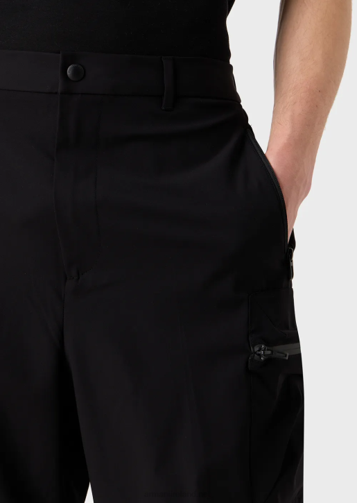 Men 086V1403 Travel Essentials Water-Repellent, Two-Way Stretch Technical-Nylon Board Shorts Armani Black