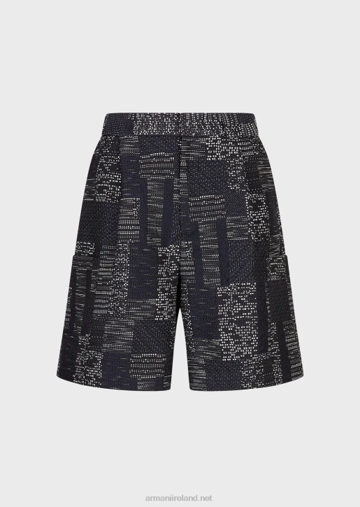 Men 086V1405 Patchwork-Effect Vanise Jacquard Board Shorts Armani Pattern