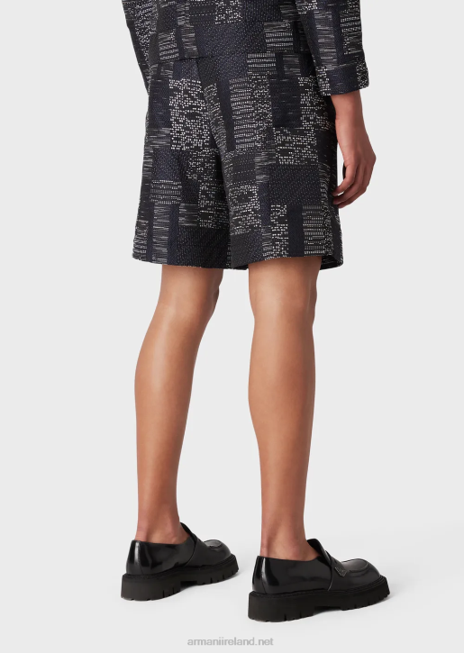 Men 086V1405 Patchwork-Effect Vanise Jacquard Board Shorts Armani Pattern