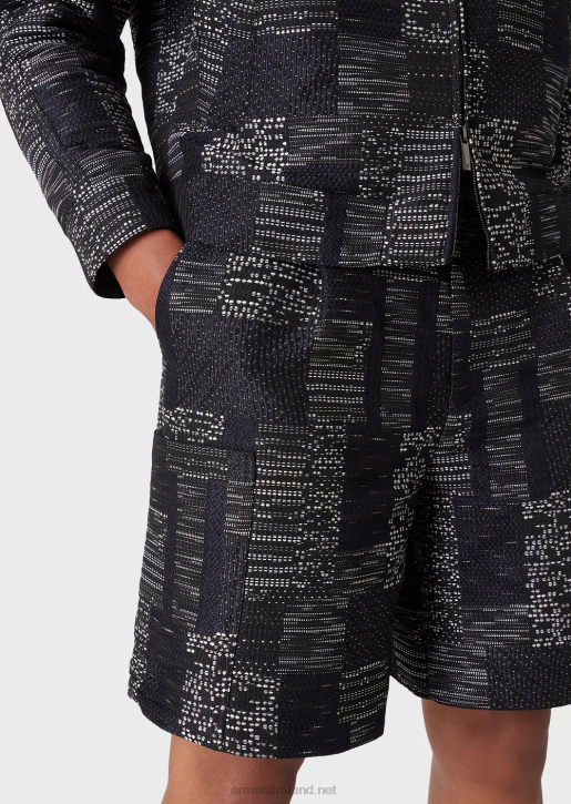 Men 086V1405 Patchwork-Effect Vanise Jacquard Board Shorts Armani Pattern