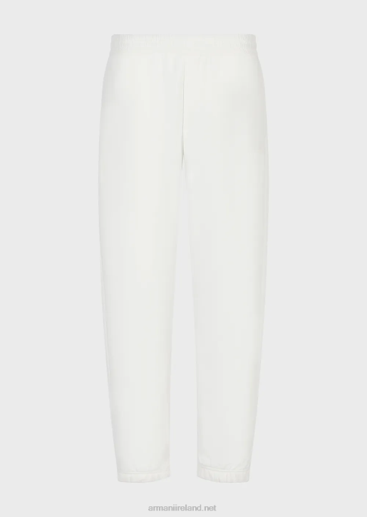 Men 086V1422 Heavy-Jersey Joggers With Bold Rubberised Logo Armani White