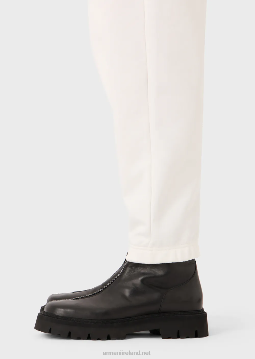 Men 086V1422 Heavy-Jersey Joggers With Bold Rubberised Logo Armani White