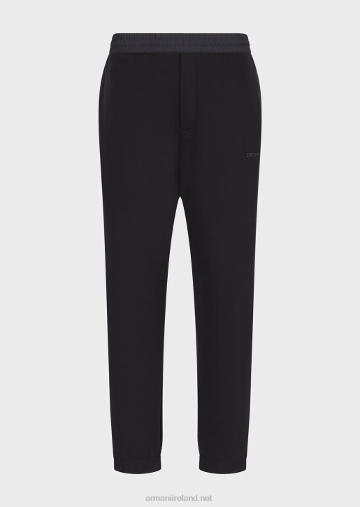 Men 086V1424 Heavy-Jersey Joggers With Bold Rubberised Logo Armani Navy Blue