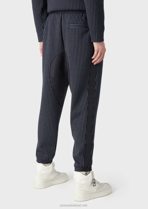 Men 086V1426 Pinstriped Jersey Joggers Armani