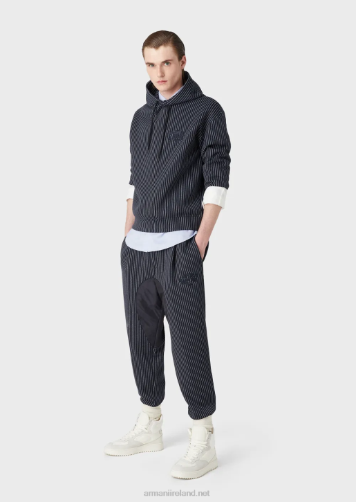 Men 086V1426 Pinstriped Jersey Joggers Armani
