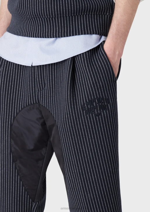 Men 086V1426 Pinstriped Jersey Joggers Armani