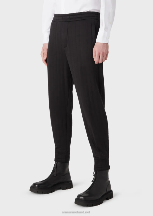 Men 086V1428 Quilted Jersey Joggers Armani Black