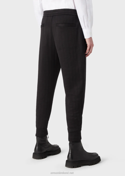 Men 086V1428 Quilted Jersey Joggers Armani Black