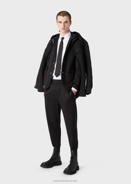 Men 086V1428 Quilted Jersey Joggers Armani Black