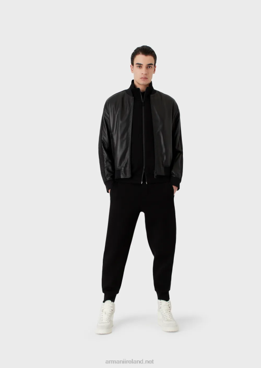 Men 086V1438 Double-Jersey Joggers With Logo Tape Armani Black