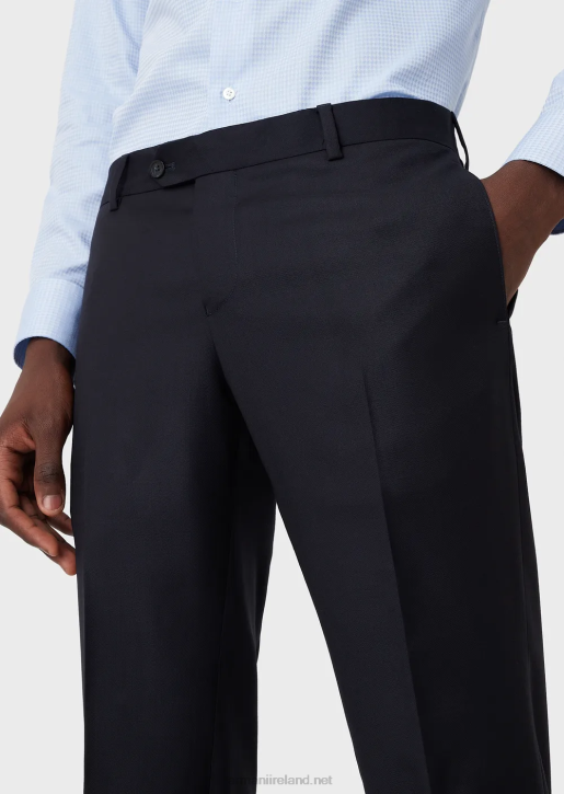 Men 086V1452 Worsted Virgin-Wool, Creased Trousers Armani Navy Blue
