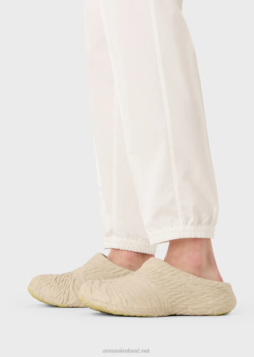 Men 086V1475 Drawstring Trousers In Lightweight Lyocell-Blend Satin Armani White