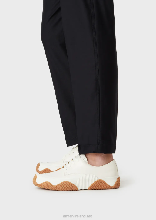 Men 086V1476 Tricotine-Effect Jersey Chinos Armani Navy Blue