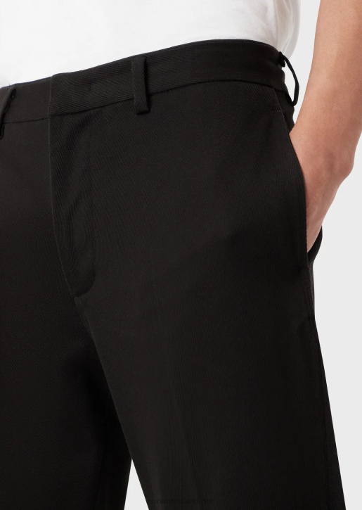 Men 086V1477 Tricotine-Effect Jersey Chinos Armani Black