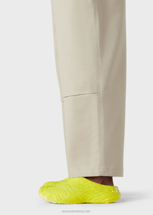 Men 086V1491 Double Gabardine Culottes With Rope Belt Armani Beige