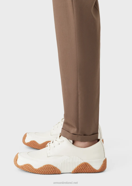 Men 086V1496 Lightweight Lyocell-Blend Satin Chinos Armani Dove Grey