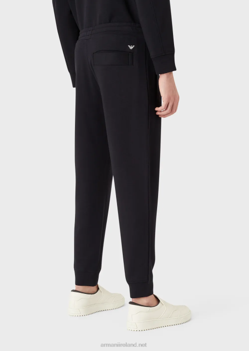 Men 086V1509 Modal-Blend Jersey Fleece Joggers Armani Navy Blue