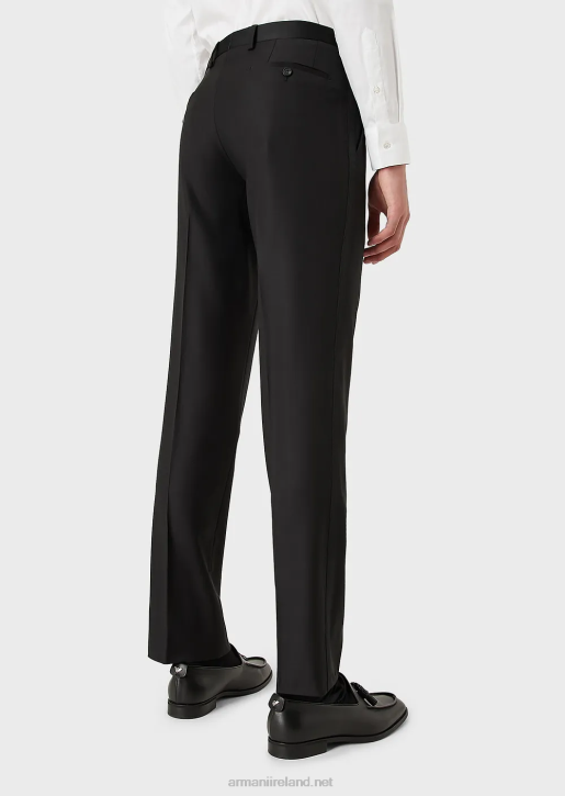 Men 086V1513 Worsted Virgin-Wool Trousers Armani Black