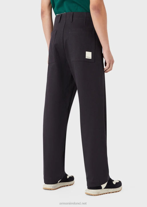 Men 086V1515 Sustainable Collection Organic Bull Trousers Armani Midnight Blue