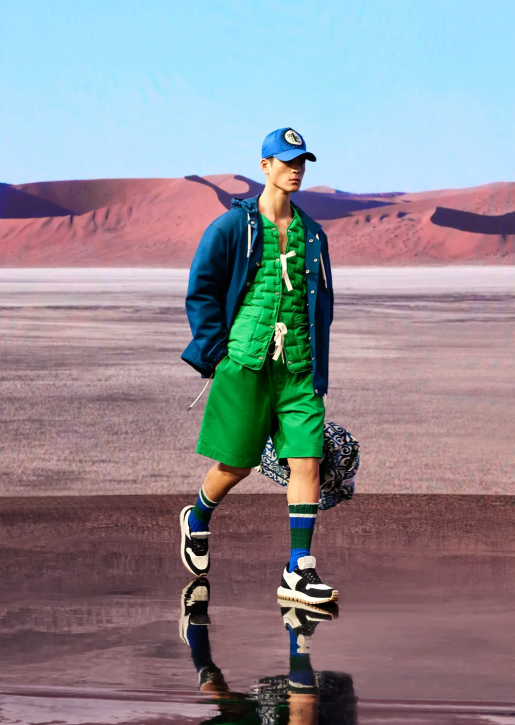 Men 086V1521 Sustainable Collection Organic-Twill Oversized Drawstring Board Shorts Armani Green