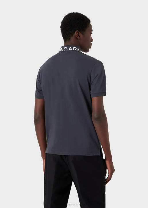 Men 086V1528 Mercerised Pique Polo Shirt With Logo Collar Armani Avio