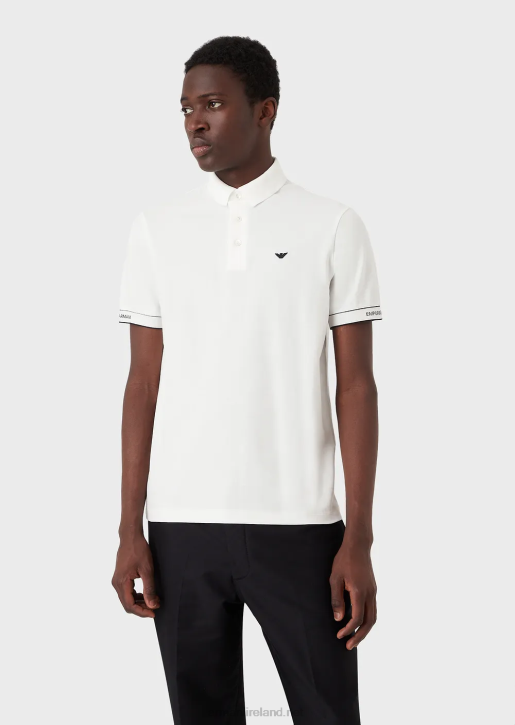 Men 086V1531 Jersey Polo Shirt With Placed Jacquard Logo Armani White Logo