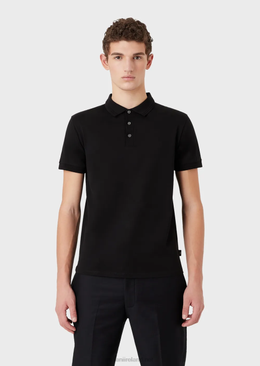 Men 086V1540 Slim-Fit Polo Shirt With Contrasting Trim Armani Black