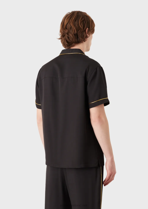 Men 086V1063 Viscose Shirt With Lapels And Gold Details Armani Black