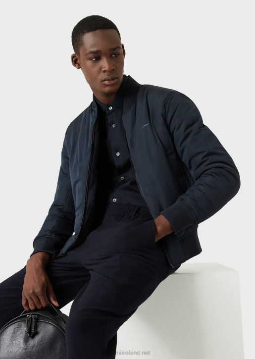 Men 086V1108 Tencel-Blend Jersey Shirt Armani Navy Blue