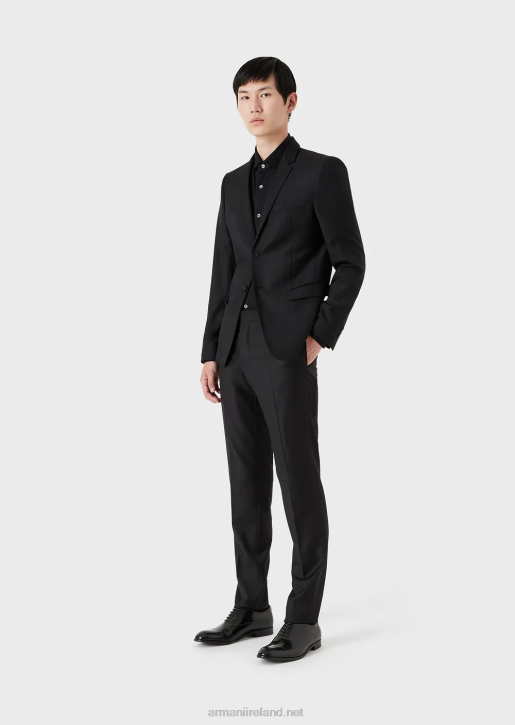 Men 086V1109 Tencel-Blend Jersey Shirt Armani Black